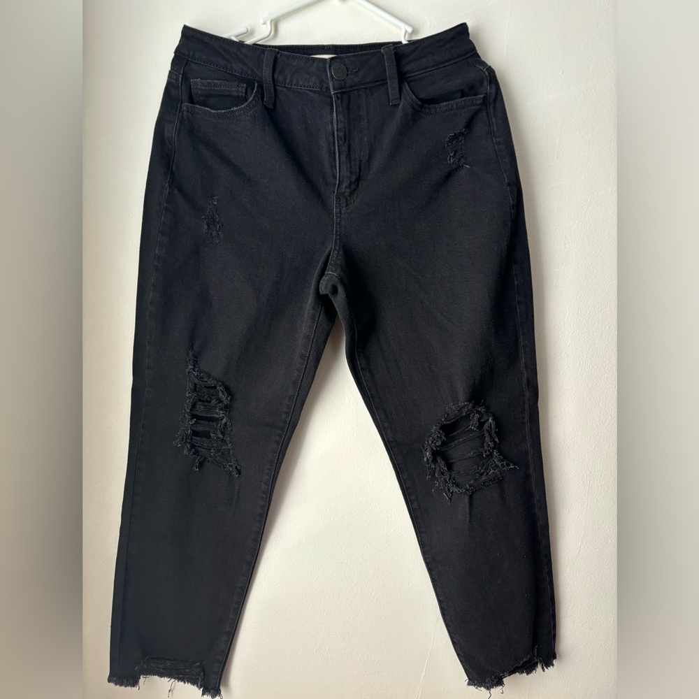 SO- Distressed Black Jeans- Size 9/29W- Ladies-Great Pre-Owned Condition.